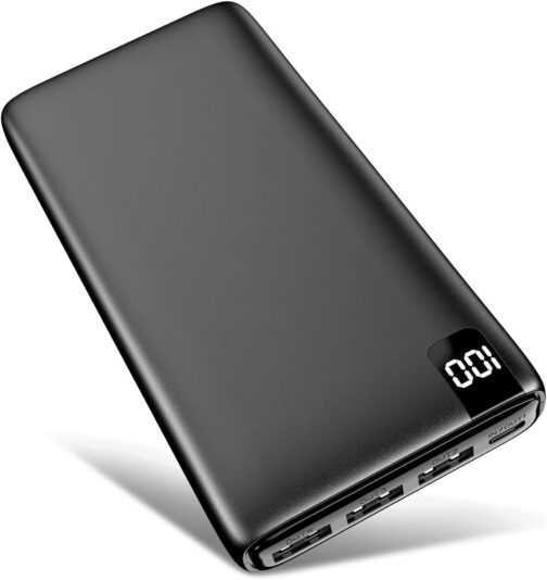 Riapow Powerbank 26800 mAh External Battery, 3.0 A USB C Fast Charging Portable Charger with LED Display, Mobile Phone Charger, 4 Outputs, USB Ports for iPhone, Samsung, Tablet and More