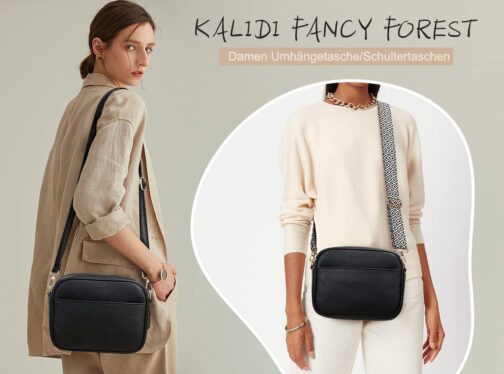 KALIDI Women's Shoulder Bag, Stylish Vegan Leather Wide Strap Crossbody Shoulder Bag with 2 Adjustable Straps for Daily Working, Shopping, Dating, Travel – Bild 7