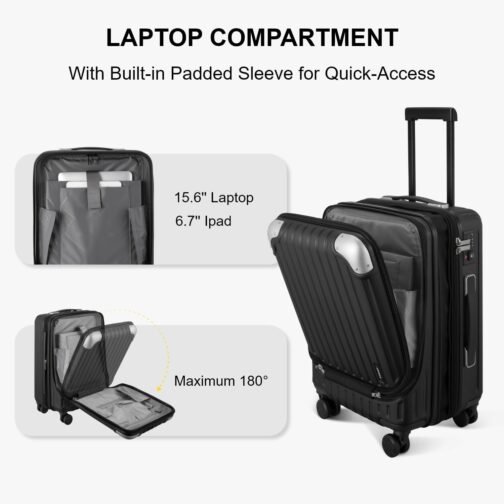 LEVEL8 Suitcase, Trolleys, Hand Luggage, Hard Case, Rolling Suitcase, Travel Suitcase, TSA – Bild 3