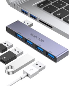 MOGOOD USB Hub 3.0 USB Splitter USB Hub without Cable with Multiple USB Ports 1 x US B 3.0, 3 X US B 2.0 Splitter Extension Adapter for Laptop MacBook Desktop PC Compatible with Flash Drive