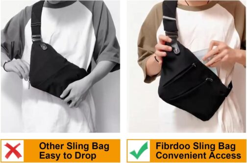 Fibrdoo Brusttasche, Anti-Diebstahl Sling Bag, Crossbody Schultertasche Herren Damen klein für Freien Reisen Wandern Joggen – Bild 9