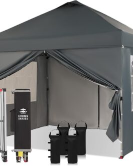 Gazebo 3 x 3 Waterproof Stable Winterproof with 4 Side Panels, Pop Up Garden Gazebo UV Protection 50+, Party Tent for Outdoor Camping, 3-Way Height Adjustable, Gazebo with Carry Bag