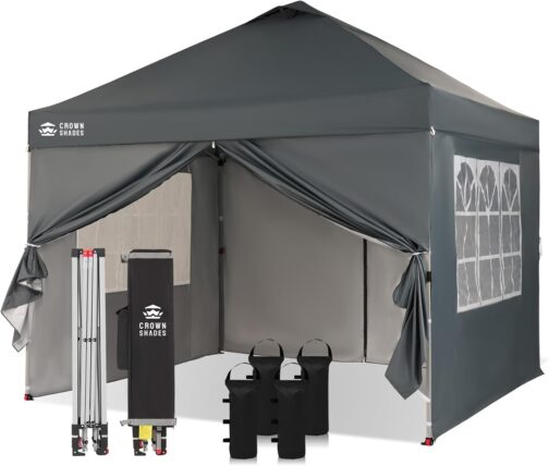 Gazebo 3 x 3 Waterproof Stable Winterproof with 4 Side Panels, Pop Up Garden Gazebo UV Protection 50+, Party Tent for Outdoor Camping, 3-Way Height Adjustable, Gazebo with Carry Bag