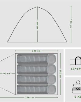 Camping Tent with Porch, Tents Camping Tent for 2-4 Person, PU5000 Waterproof Tent for Camping, Travel, Trekking, Garden, Dome Tent, Ultralight Backpacking 2025 Upgrade