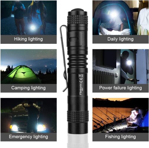 Flintronic LED Mini Torch - 200 Lumens Pen Light, Waterproof Pen Light for Camping, Hiking, Household, 1 x AAA Batteries (Not Included) – Bild 6
