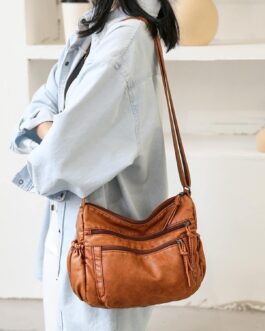 Small Mobile Phone Shoulder Bag Women’s Mobile Phone Case for Hanging Leather Crossbody Bag with Wide Strap for iPhone Samsung Huawei