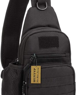 HUNTVP Chest Bag Men’s Military Sling Bag Men’s Tactical Crossbody Bag Shoulder Bag Molle Shoulder Bag Mini Single Strap Backpack for Travel Hiking Camping