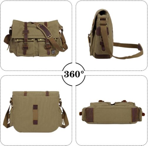 Eysee Men's Canvas Shoulder Bag Daypack for Everyday and Sports 35 cm (L) x 30 cm (H) x 10 cm (W) – Bild 5