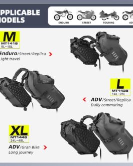Rhinowalk Motorcycle Saddle Bags Pannier Rack Bag Waterproof Anti-Vibration Motorcycle Side Bags Shoulder Bag Motorcycle Bags 18L for Most Adventure and Sports Bike Motorcycle Racks, 1 Pair
