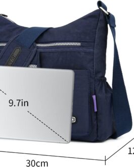 NOTAG Women’s Shoulder Bag, Lightweight Multiple Pockets, Shoulder Bag, Women’s Waterproof Nylon Handbag, Shoulder Bag, navy blue, Utility