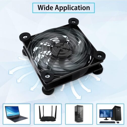 NewHail USB Fan 120 mm PC Fan Dual Ball Bearing with 3 Adjustable Speeds, USB Fan 5 V Quiet Compatible with Router, Xbox, Modem, Receiver, DVR, TV Box (Pack of 2) – Bild 4