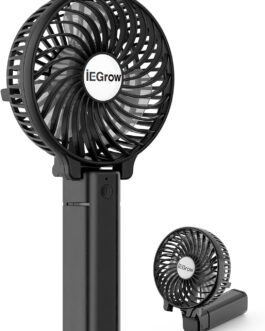 iEGrow Mini Handheld Battery Fan, black, HF308