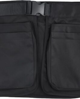 Multifunctional Waiter’s Bag, Triple Hippie Belt Bag, Fabric Waiter’s Apron, Sweatproof, with Side Pocket, for Men and Women for Hiking, Running, Camping and Trekking, black, Waiter’s bag