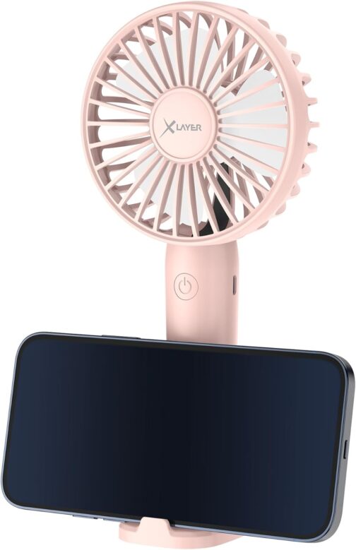 Xlayer Mini Hand Fan I Table Fan I Rechargeable I Portable Battery Fan Quiet I 3 Speeds I Mini Fan for Travel, Office, Festival, Camping I Gifts for Women – Bild 3