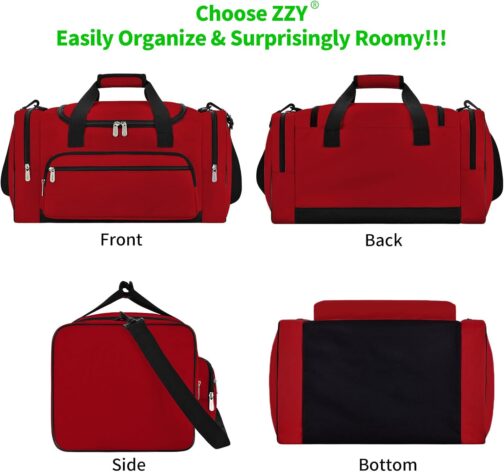 Sports Bag, Travel Bag, Fitness Bag with Shoulder Strap, Weekend Bag for Men and Women, red, Sports bag – Bild 5