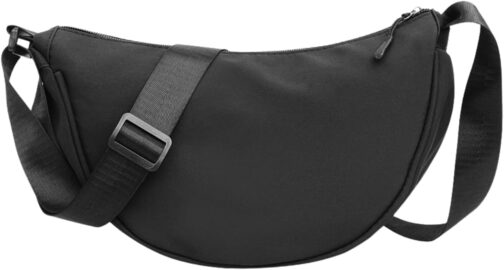 KEYRI 1 x Crossbody Moon Bag, Shoulder Bag in Half Moon Style, Durable Nylon Moon Bag Design for Daily Use, Travel, Hiking or Commuting, Versatile School Bag for Women