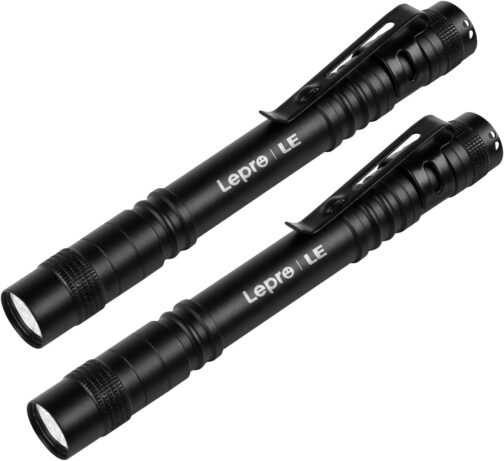 Lepro Torch, Mini LED Torch, IPX4 Waterproof Pen Torch, 3 Modes Handheld Torch Small, Pen Lamp Perfect for Inspection, Work, Repair (Pack of 2)