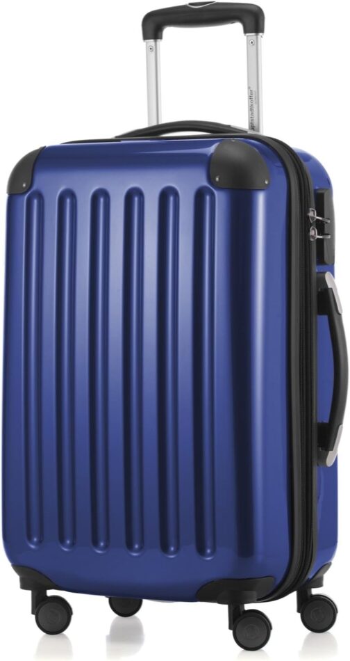 Hauptstadtkoffer Alex Hard Shell Trolley Suitcase, Travel Suitcase, 4 Double Wheels, Expansion, darkblue, 55 cm
