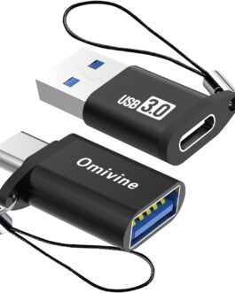 Omivine USB 3.0 to USB C OTG Adapter, USB Type C to USB Adapter with Lanyard (2 Pack)