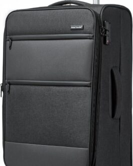 British Traveller Soft Luggage Suitcase, black
