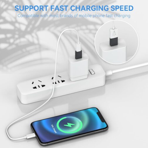 4 Pack USB-C to USB Adapters, with 2 Type-C Male to A Male Adapters & 2 USB-C Male to USB Female Adapters, Compatible with Apple Watch, iPhone 16 Pro Max 16Pro 16Plus 16, AirPods - Black – Bild 5