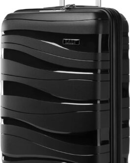 KONO Travel Suitcase with Cosmetic Case 100% Polypropylene, black