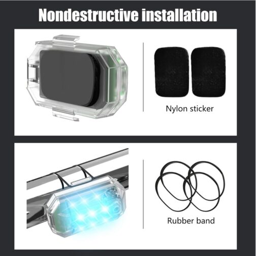 Pack of 2 Strobe Drone Light Flash Light with Remote Control: 7 Colours LED Aircraft Strobe Lights & USB Charging - Flashing Light Drone Night Light for Drone – Bild 6