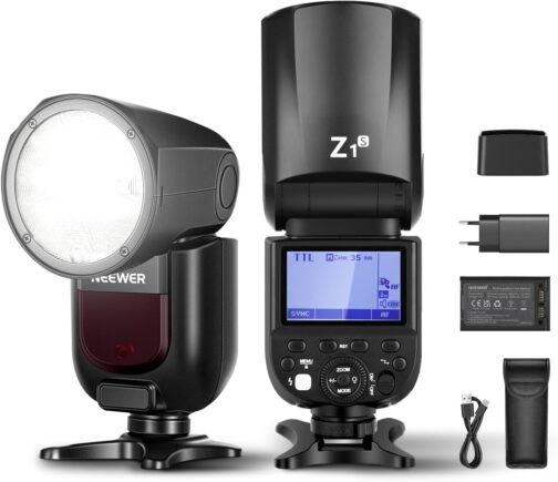 NEEWER Z1-S TTL Flash Speedlite Round Head Flash Light for Sony Cameras, 76Ws 2.4G 1/8000s HSS, 10 Levels LED Lamp, 2600 mAh Lithium Battery, 480 Shots with Full Power, Recycle in 1.5s Flash