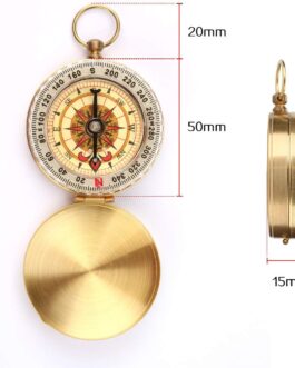 Mitening Outdoor Compass Portable Brass Compass Pocket Compass Classic Waterproof Marching Compass Pocket Watch Flip Open with Luminous Numbers for Camping Hiking Hunting and Outdoor Activities