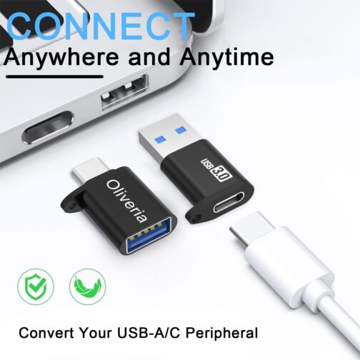 Oliveria USB C to USB Adapter 4 Pack, Type C to USB 3.0 Adapter, USB Type-C to USB, Thunderbolt 3 to USB Female OTG Adapter for Phone 15, MacBook Pro 2022/2021/2020, Galaxy and More – Bild 3