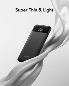Charmast Power Bank, Ultra Slim 10400 mAh Power Bank, Small But Strong, USB C In&Out Power Bank, 3A Outputs with LED Display, Compatible with iPhone 16/15/14/13/12/11/X/8 Pro Max Plus, iPad, Samsung,