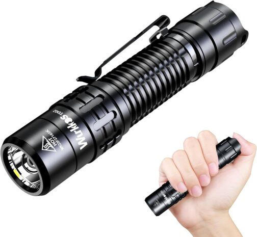 Wurkkos TD02 LED Tactical Torch, Extremely Bright 2000 Lumens USB C Rechargeable Torches, IP68 Waterproof with 6 Modes Handheld Small Torch for Outdoor and Indoor Activities