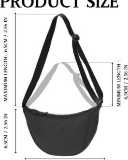 KEYRI 1 x Crossbody Moon Bag, Shoulder Bag in Half Moon Style, Durable Nylon Moon Bag Design for Daily Use, Travel, Hiking or Commuting, Versatile School Bag for Women