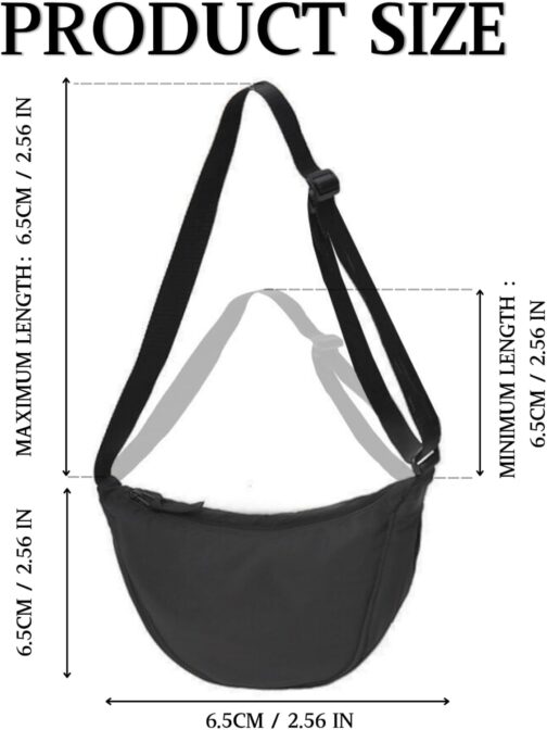 KEYRI 1 x Crossbody Moon Bag, Shoulder Bag in Half Moon Style, Durable Nylon Moon Bag Design for Daily Use, Travel, Hiking or Commuting, Versatile School Bag for Women – Bild 2