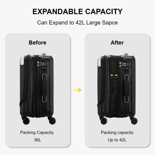 LEVEL8 Suitcase, Trolleys, Hand Luggage, Hard Case, Rolling Suitcase, Travel Suitcase, TSA – Bild 7