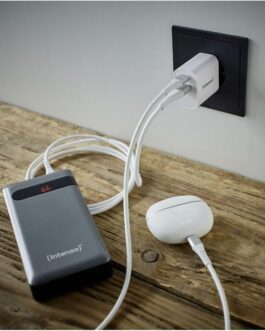 Intenso Power Adapter W30AC, 30 Watt Power Supply with USB-A and USB-C Connection, White