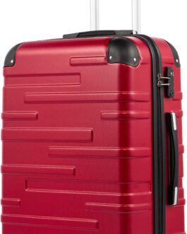 COOLIFE Hard Shell Suitcase Rolling Suitcase Travel Suitcase Expandable Luggage (Only Large Suitcase Expandable) ABS Material with TSA Lock and 4 Wheels, Spinel Red, Hand luggage, Unisex