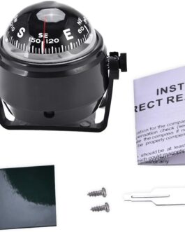 Digital Marine Compass High Precision Pivoting Night Vision Ball Compass Electronic Adjustable Navigation Compass with Holder for Marine Boots, Car, Motorcycle