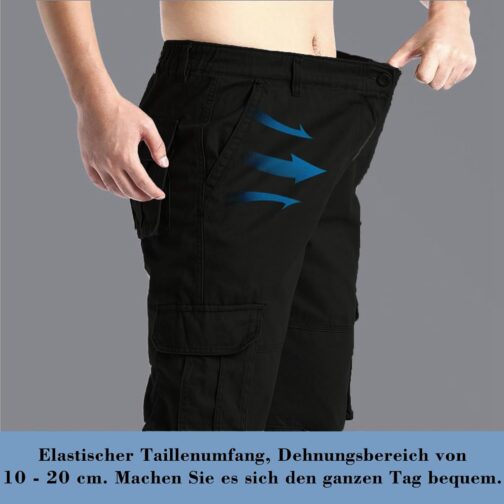 DUOLUVA Cargohose Herren Winter Lang Arbeitshosen Männer mit 6 Taschen mit Reißverschluss Universal Fit – Bild 5