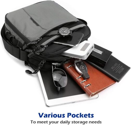 SPAHER Men's Oxford Shoulder Bag for iPad Messenger Bag Waterproof Shoulder Bag Gift for Men Messenger Bag Crossbody Travel Work Bag Student Bag – Bild 3