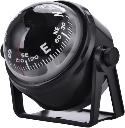 Digital Marine Compass High Precision Pivoting Night Vision Ball Compass Electronic Adjustable Navigation Compass with Holder for Marine Boots, Car, Motorcycle – Bild 8