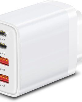 YSYFAD USB C Charger, 40 W 4 Ports USB Charger Multiple USBC Fast Charger PD Fast QC3.0 Charging Plug USB-C Charger Power Supply Mobile Phone Charger for iPhone 16/15/14/13 Pad Samsung S25/24/23