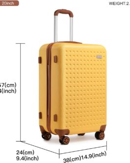 KONO Hard Shell Travel Suitcase ABS, yellow