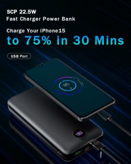 PDBEST PowerBank 50,000 mAh Large Capacity, 22.5 W Fast Charging External Battery USB-C 3 Outputs and 2 Inputs LED Display Power Bank Compatible with Samsung iPad Android etc