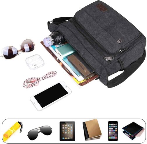 JAKAGO Waterproof Shoulder Bag Men's Multi Bag Canvas Work Bags for Men & Women, for Outdoor, Camping, Travel, Work, Daily Use – Bild 6