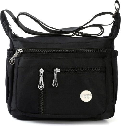 HERCMNOY Women's Shoulder Bag Shoulder Bag Handbag Multi Pocket Nylon Messenger Bag