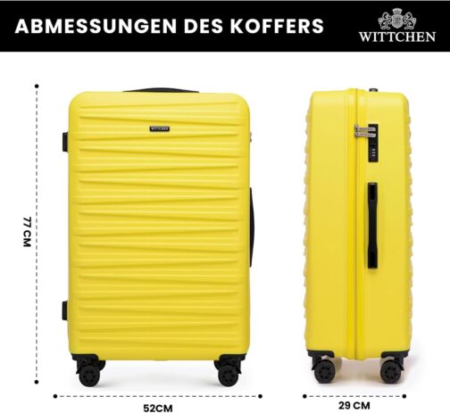 WITTCHEN Skyspeed Line ABS Hard Shell Suitcase Travel Suitcase Trolley Combination Lock Telescopic Handle 4 Wheels, yellow – Bild 2