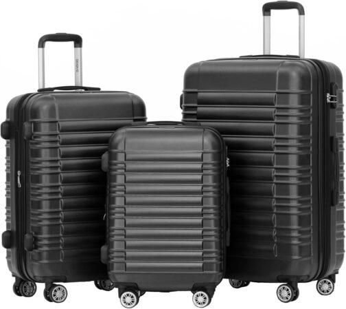 BEIBYE Hard Shell Suitcase, Trolley Suitcase, Travel Suitcase, Twin Wheels Suitcase Set, Schwaz