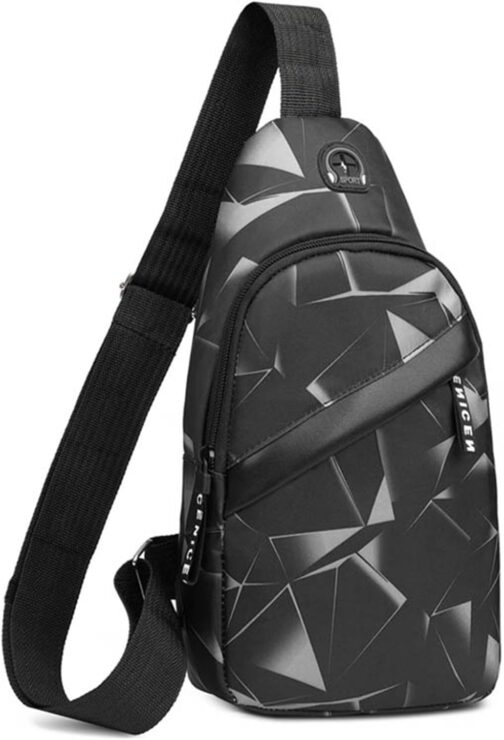 Men's Chest Bag, Sling Chest Crossbody Bag, Men's Crossbody Bag, Sling Bag, Anti-Theft Sling Bag, Shoulder Bag, Chest Bag, Chest Bag, Sling Bag, Black, black