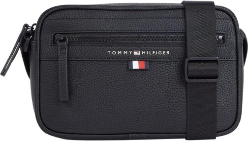 Tommy Hilfiger Men's Essential Reporter Small Shoulder Bag, Black, One Size